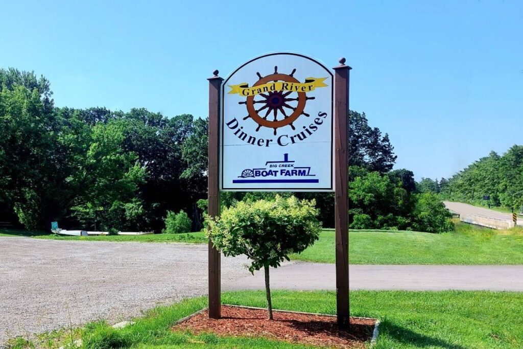 Grand River Boat Cruise Road Sign