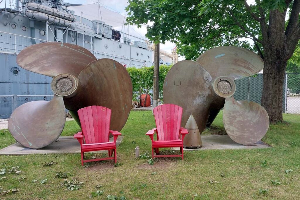 Two propellers from HMCS Haida