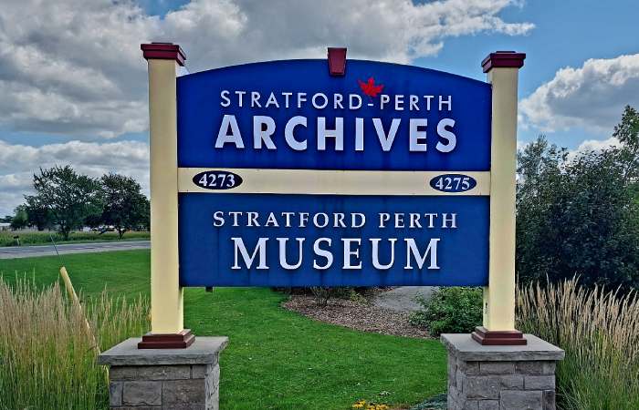 Stratford Perth Museum Road Sign